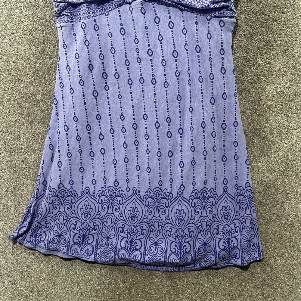Athleta Dhara Dress Women 1X Burnout Printed V Neck Cap Sleeve Boho Athleisure - Picture 10 of 12